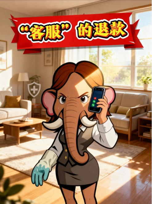 猛犸一家系列漫画——《“客服”的退款》